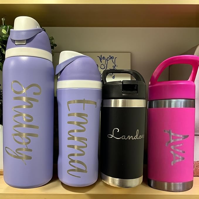 Personalized 12oz tumbler Kids water bottle with name Stainless steel tumbler Cold Hot drink (Vertical/Horizontal Name)