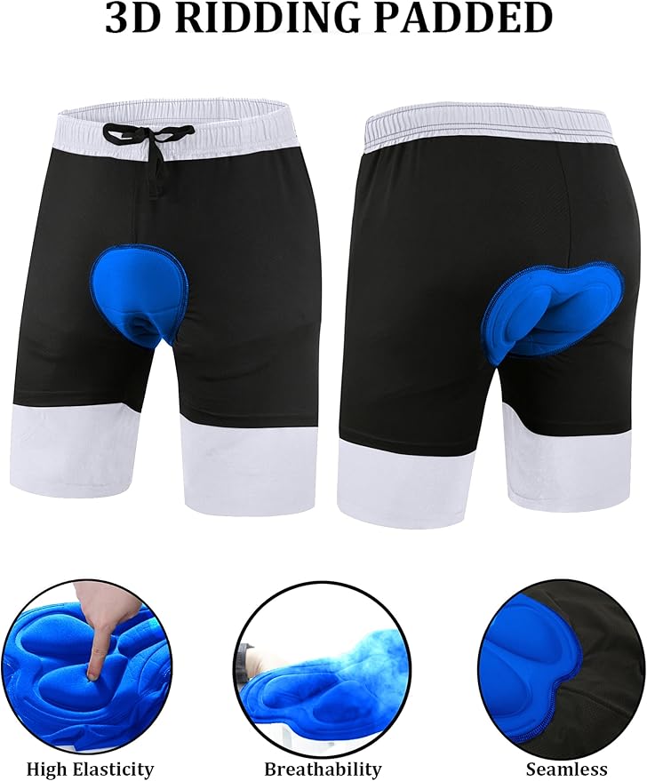 Men's Mountain Bike Shorts 3D Padded Baggy Bicycle Riding Cycling Shorts Quick Dry Lightweight Biking Shorts