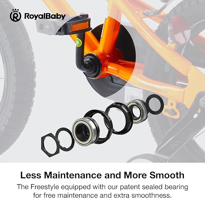 RoyalBaby Kids Bike EZ Freestyle Training Free Balance to Pedal Easy Learning Bicycle, 12-18 Inch for Toddlers to Big Kids