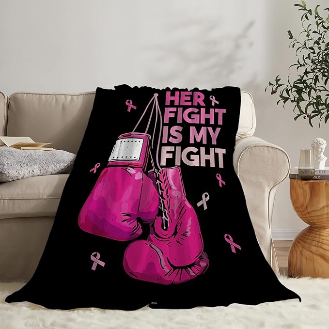 Boxing Blanket Fleece Soft Warm Plush Boxing Gloves Throw Blankets Lightweight Plush Fuzzy Cozy Sports Theme Blanket for Girls Women Suitable for Couch Sofa Bed 50"X40"