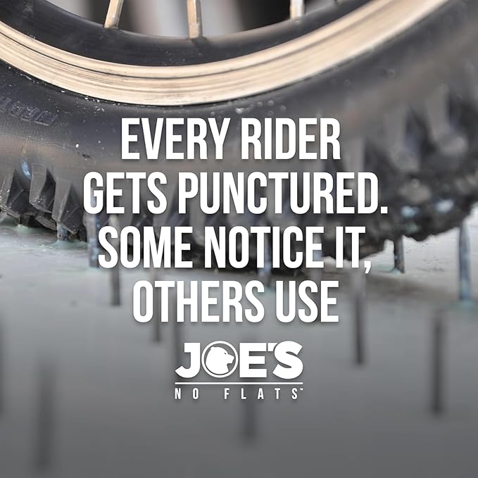 JOE'S NO FLATS Elite Racer's Sealant - Gravel and MTB Bike Tires - Ultra-Fast Sealing for Tubeless and Inner Tubes | for Holes up to 0.25 Inches | Ready to Use Effective Puncture Seal, 16.9oz