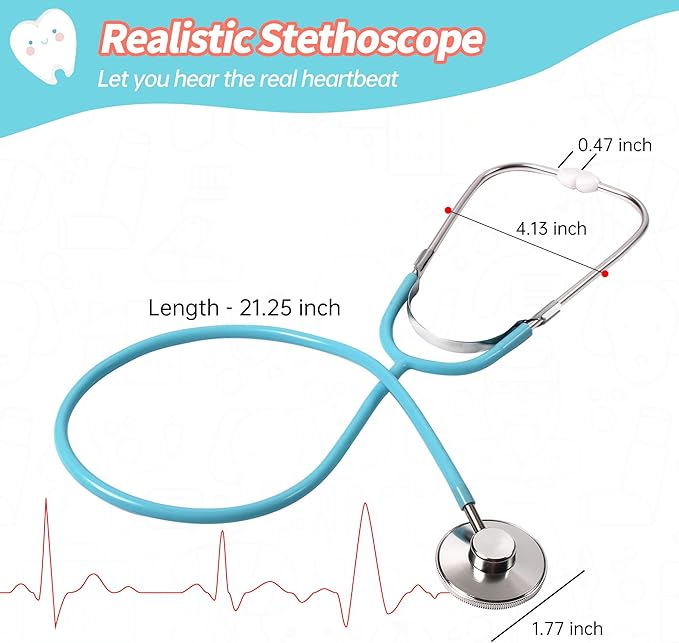 Durable Doctor Kit for Kids, 27 Pcs Deluxe Pretend Play Medical Kit Toy with Real Stethoscope, Doctor Toys for Toddlers Boys Girls Aged 3 4 5 6 7 8