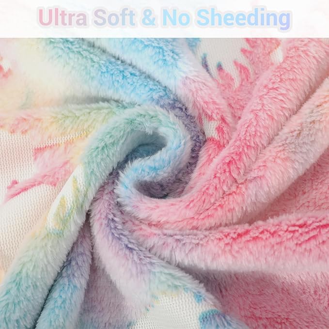 Viviland Kids Throw Blanket Glow in The Dark, Pink Unicorn Toddler Blankets for Girls, Soft Warm Lightweight Plush Throw Blanket Fleece for Sofa Chair Couch Bed Gift for Kids, 50" x 60"