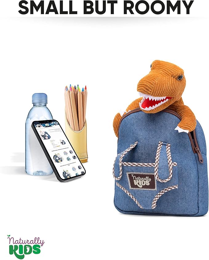 Mini Backpack for Kids w Dinosaur Toy, Mini Backpack for Toddler Boys, Gift for 2 3 4 5 Year Old Girl Boy