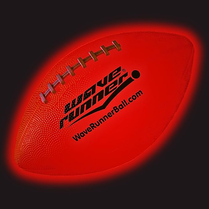 Wave Runner LED Light-Up Football - Glow in The Dark Football Games- Size 10.35 in. with Pump and Batteries Included | Perfect Football Game Gifts for Teen Boys Ages 7-15 Football Fans & Players