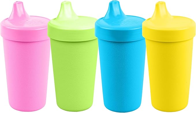 Re-Play Spill-Proof Sippy Cups - Reusable 10 Oz Set of 4, Dishwasher & Microwave Safe, Made in USA, Easter