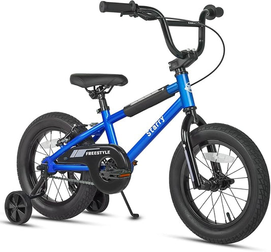 12 14 16 18 Inch Kids Bike BMX Style Bicycle with Training Wheels Coaster Brake for 2-10 Years Old Toddlers Boys Girls Multiple Colors