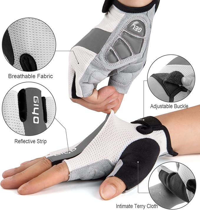 Cycling Gloves for Men Women - Road/Mountain Bike Gloves Anti Slip Shock Absorbing Padded -Bicycle Biking Gloves for Fitness Cycling Training Outdoor Sports