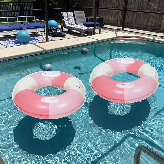 Swimming Pool Tubes-2PCS Inflatable Pool Floats for Adult Swim Ring Pool Floaties Inflatable Swimming Pool Raft Party Water Summer Beach Lounger Float Party Supplies