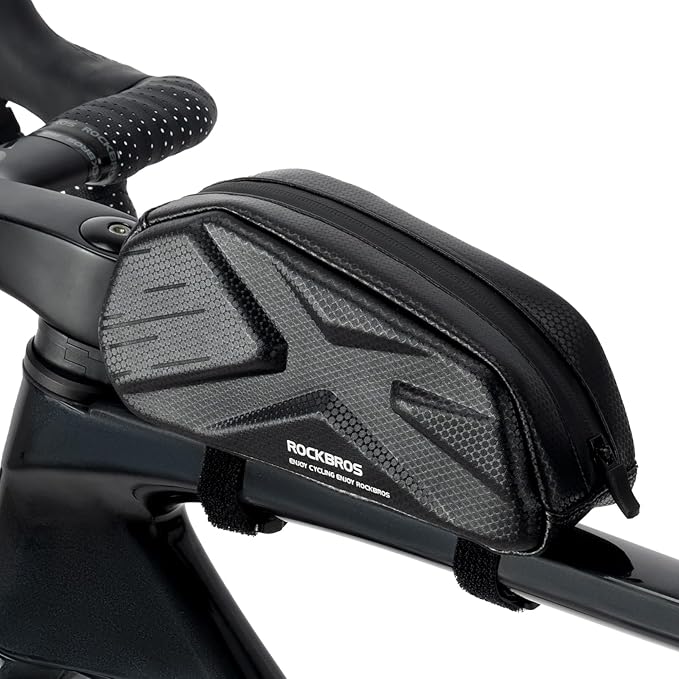 ROCKBROS Top Tube Bag Hard Shell Bike Tube Bag Pouch 1.4L Capacity Bike Frame Bag Cycling Accessories