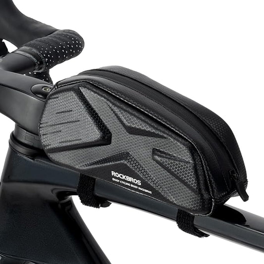 ROCKBROS Top Tube Bag Hard Shell Bike Tube Bag Pouch 1.4L Capacity Bike Frame Bag Cycling Accessories