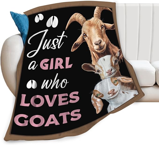 Goat Blanket for Girls Women Goats Gifts Lovers Throw Blankets Cozy Plush Fleece Animal Flannel Fuzzy for Couch Chair Bed 60"X50"