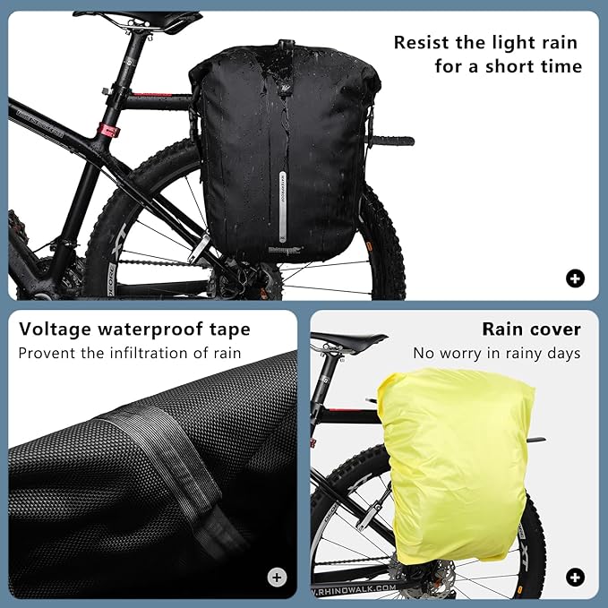 Bike Pannier Bag Backpack 20L Multifunctional Cycling Bicycle Rear Seat Trunk Pack Bag Bike Saddle Bag Backseat Pack Bag
