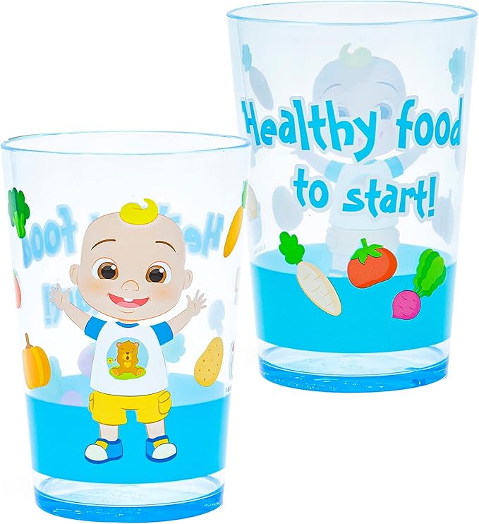 Zak Designs CoComelon Nesting Tumbler Set Includes Durable Plastic Cups with Variety Artwork, Fun Drinkware is Perfect for Kids (14.5 oz, 4-Pack, Non-BPA)