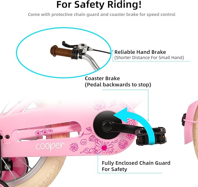 JOYSTAR Girls Bike for 2-12 Years Old Toddlers and Kids, 12" 14" 16" 18“ Retro Style Kids Bike with Training Wheels, 20 Inch Children Bicycle with Kickstand