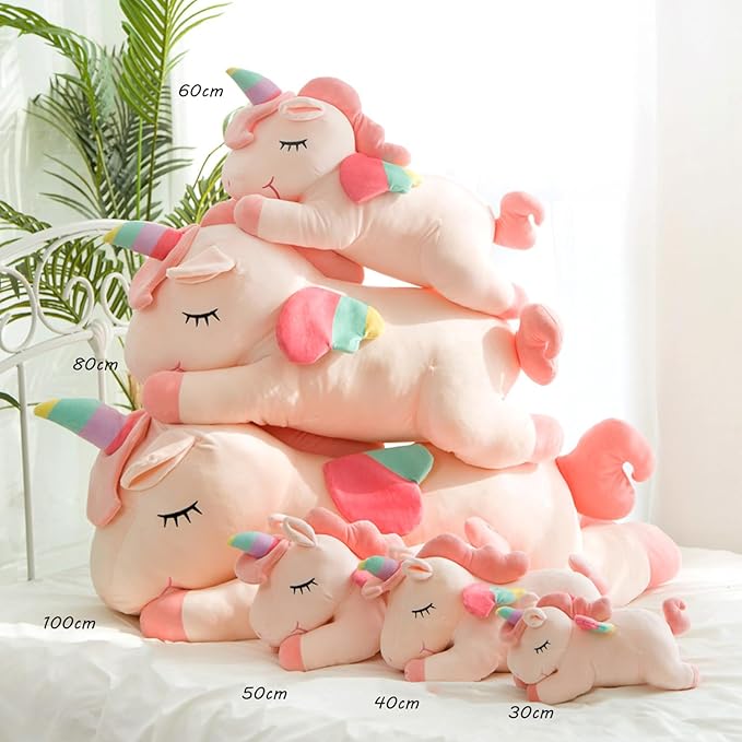 Unicorn Stuffed Animals, Soft Unicorn Plush Hugging Pillow Toy Gifts for Kids (Pink, 12 in)