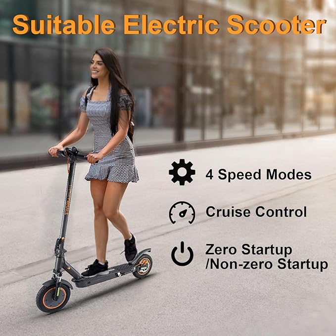 M2MAX-B Electric Scooter, 18 Miles Range, 350-500W Motor & Max Speed 20 Mph, 10" Pneumatic Tires, Cruise Control, Folding Commuter E-Scooter for Adults,with Locking Function