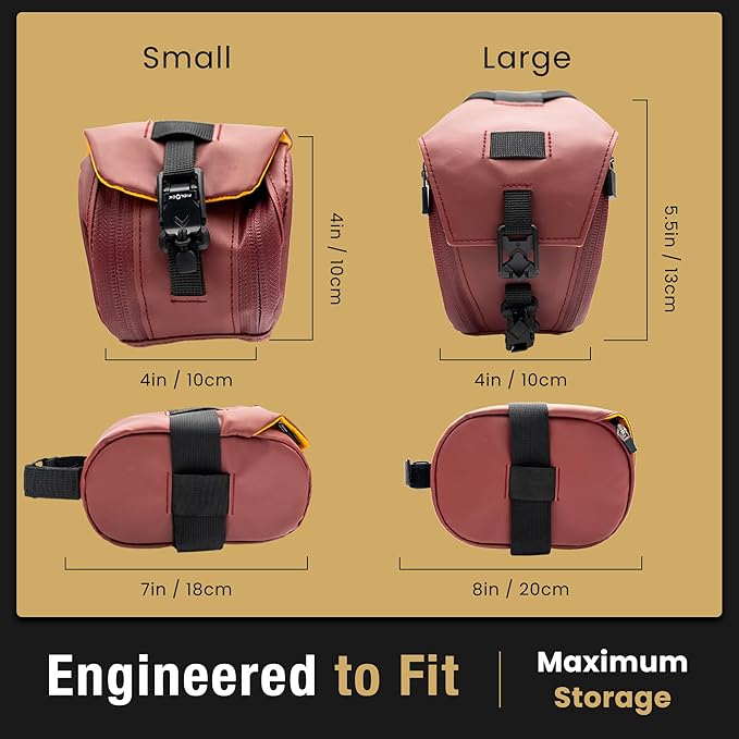 Lumiere & Co. Bike Seat Bag, Bike Saddle Bag, Saddle Bag Bicycle, Bicycle Saddle Bag, Bike Bag Under Seat, Saddle Bag, Bike Saddle Bags, Small Bike Bag - Maximus