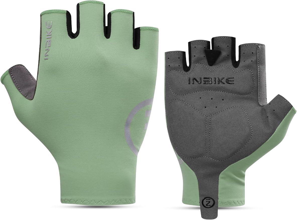INBIKE Cycling Gloves for Men Women, Breathable Bike Gloves Lightweight Half Finger Biking Glove Mountain Road Bicycle