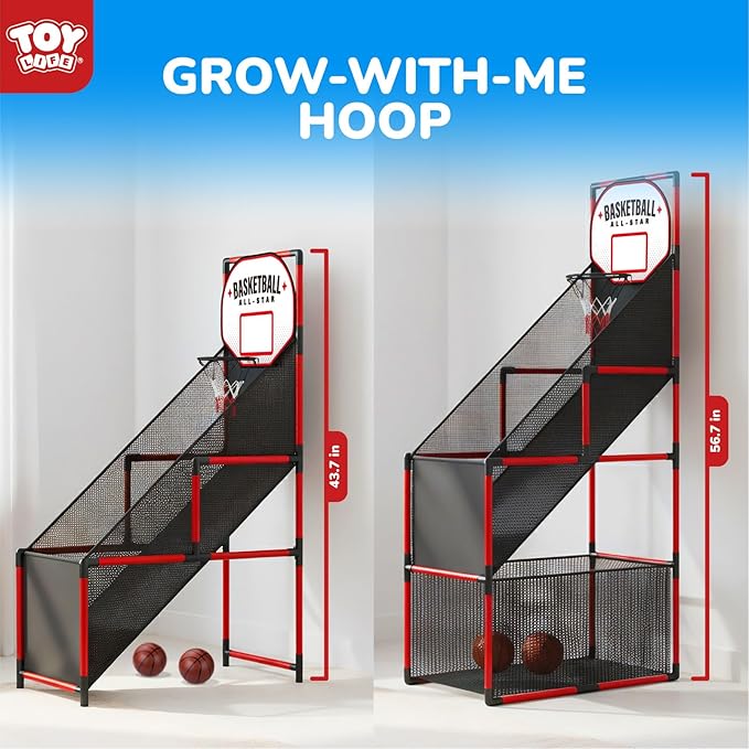 TOY Life Basketball Arcade Game Indoor for Kids - Electronic Basketball Shooting Game for Boys Age 4 5 6 7 8, Portable Basketball Hoop Arcade Set with Score Counter for Boys 8-12
