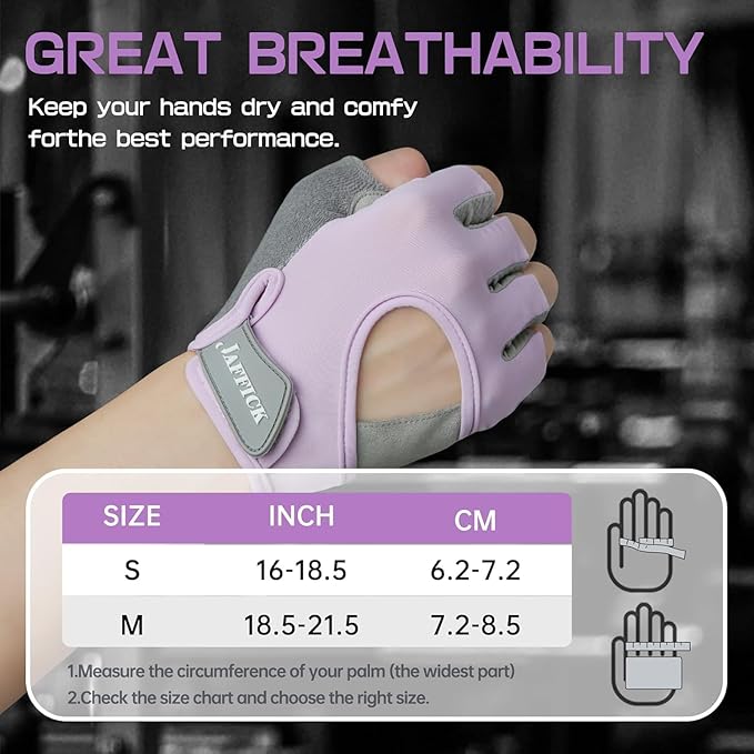 Jaffick Workout Gloves for Women Lightweight | Breathable Fitness Gloves with Non-Slip Grip for Gym, Weightlifting, Cycling and Training