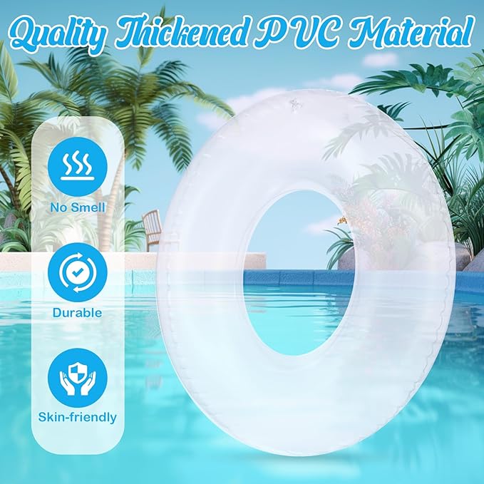 8 Pcs Large Inflatable Pool Float 36 Inches Swimming Ring Pool Floats Adult Inflatable Tube for Summer Vacation Beach River Bachelorette Wedding Party Supplies