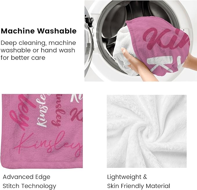 Name Blanket Personalized Blanket for Adult Kids Flannel Customize Throw Blanket Custom (Color 06, 50 x 60 Inches)