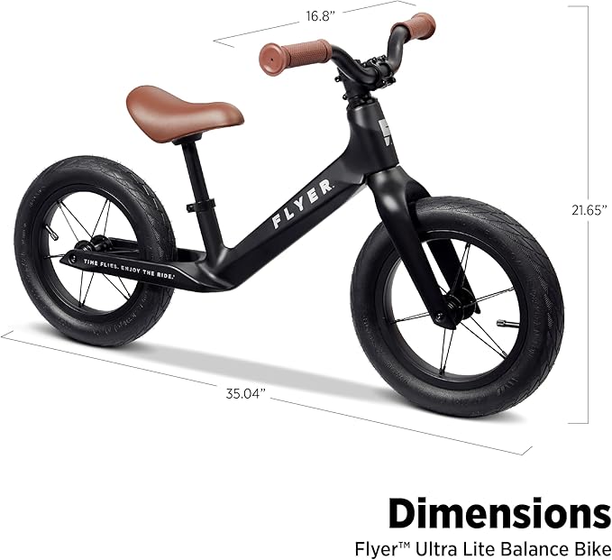 Radio Flyer Balance Bike, Baby Toy, Toddler Bike, Bicycle Toddler Toys, Baby Gifts, Flyer Ultra Lite Balance Bicycle Black, for Ages 1-.5-5 Years, Black