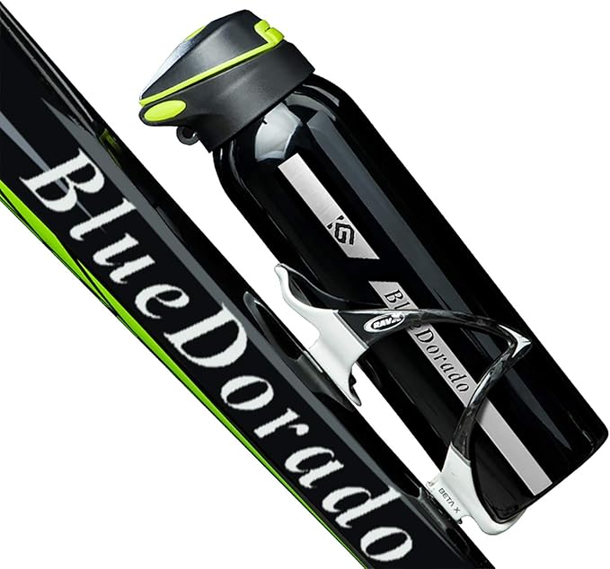 Stainless Steel Cycling Mug, Insulated Bike Water Bottle with Straw Lid & Flex Cap, BPA-Free, 18 Oz