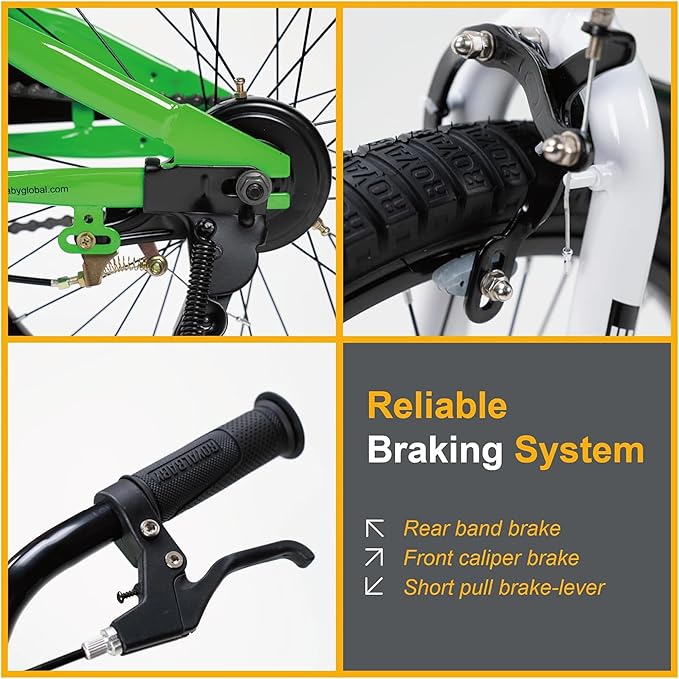 RoyalBaby Kids Bike EZ Balance to Pedal Dual Handbrake Toddlers Boys Girls Bicycle 12-20 Inch for Age 3-10 Years