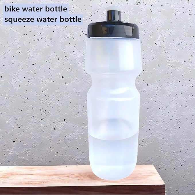 Sports Squeeze Water Bottle, 24 oz Cycling Water Bottle, BPA-Free, Leak-proof, Suitable for Cycling Gym Hiking Outdoor Hydration. (Clear) (1)