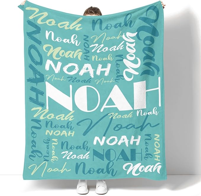 Dr.TOUGH Personalized Name Blanket Personalized Blanket for Adult Kids Flannel Customized Personalized Blankets and Throws