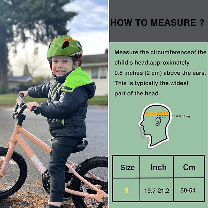 Toddler Helmet Kids Bike Helmet for 2 3 4 5 6 7 8 Years Old Girls with 3D Dinosaur Design Protective Gear Set and Safety Certified, Toddler Bike Cycling Skating Skateboard Scooter Helmet