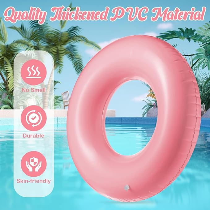 8 Pcs Large Inflatable Pool Float 36 Inches Swimming Ring Pool Floats Adult Inflatable Tube for Summer Vacation Beach River Bachelorette Wedding Party Supplies
