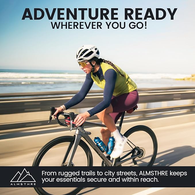 Compact Bar Bag – Rust Red | Hard-Shell Bike Handlebar Bag with Waterproof Zipper & Adjustable Straps | Lightweight Bicycle Handlebar Bag, Compatible with Road, Gravel & MTB Bikes