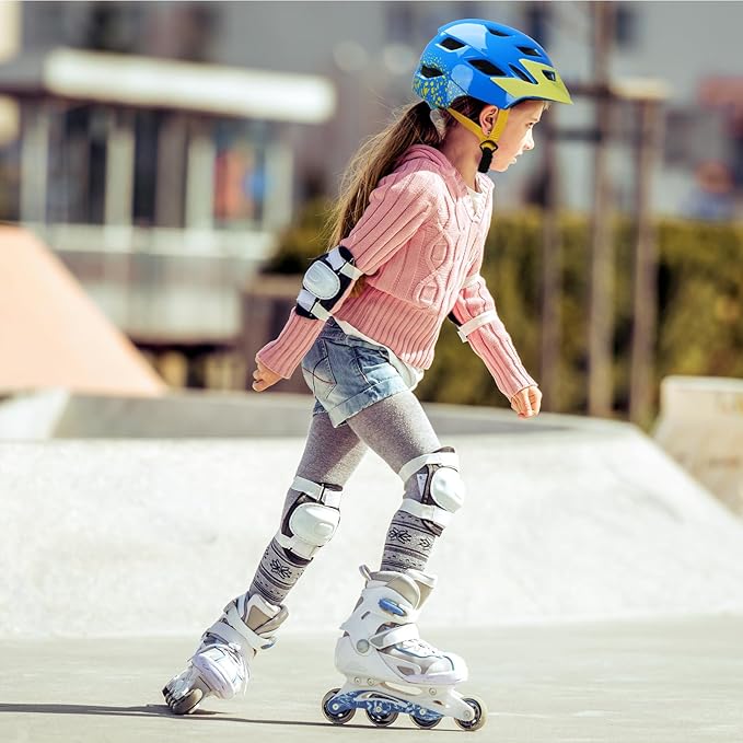 Adjustable Toddler Helmet, Kids Bike Helmets for Boys Girls 3-5/4-6/5-8 Years, Protective Gear Set for Bicycling/Skateboarding/Rollerblading/Scootering