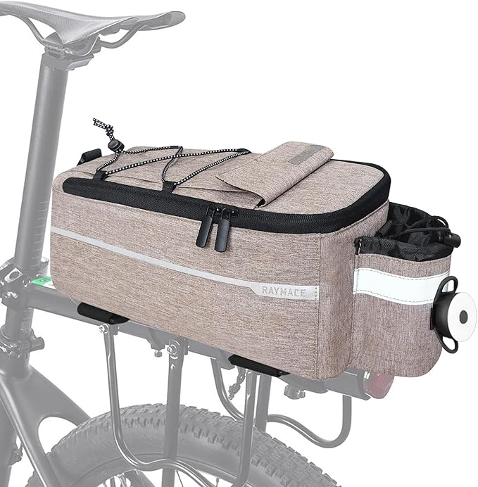 RAYMACE Bike Rear Rack Bag with Tail Light, Bike Truck Cooler Bag for Warm or Cold Items