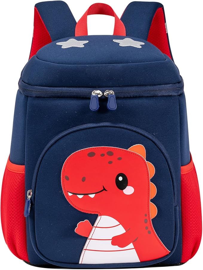 kids schoolbag with diving fabric and breathable pads - lightweight reflective backpack for boys and girls (red, Large)