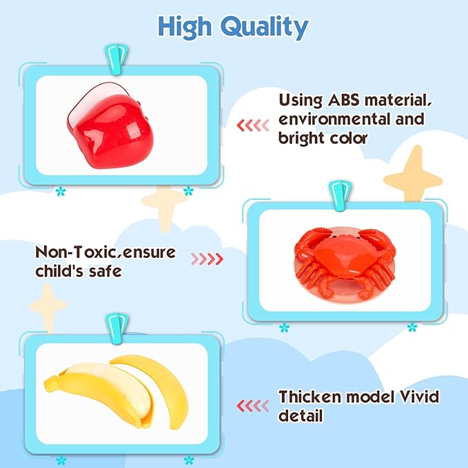 Bruvoalon 67Pcs Kids Play Kitchen Toys Set, Toddlers Pretend Cooking Playset Acccessories with Pots Pans, Utensils Cookware, Foods, Canned Veges, Learning Gift for Kids Girls Boys (Red)