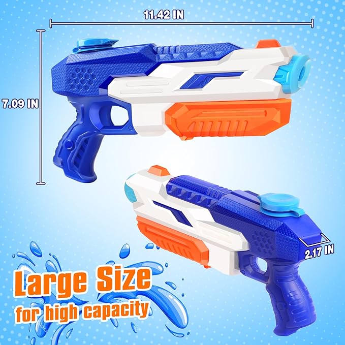 600cc Water Gun for Kids Adults：8 Pack Squirt Blasters Super Water Gun Soaker with Long Range High Capacity for Boys Girls Summer Swimming Pool Beach Outdoor Water Fighting Play Toys Party Favors