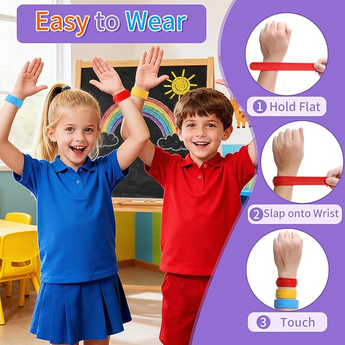 Sensory Fidget Toys Slap Bracelets,Textured Silicone Sensory Bracelets for Kids (6 Packs) Calming Tools for Autism,Anxiety,Stress Relief&ADHD,for Adults Office Desk,Gift&Rewards for Stress Relief