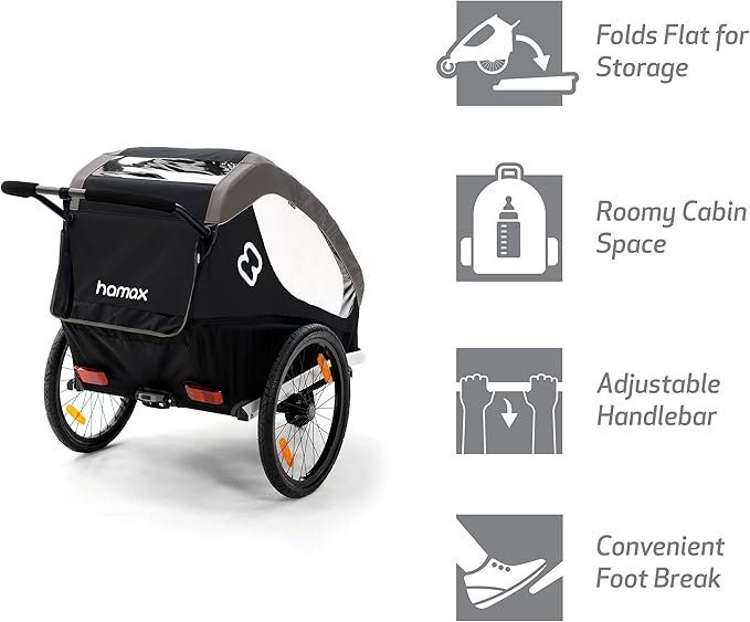 Hamax Traveller Two Seat Bike Trailer + Stroller