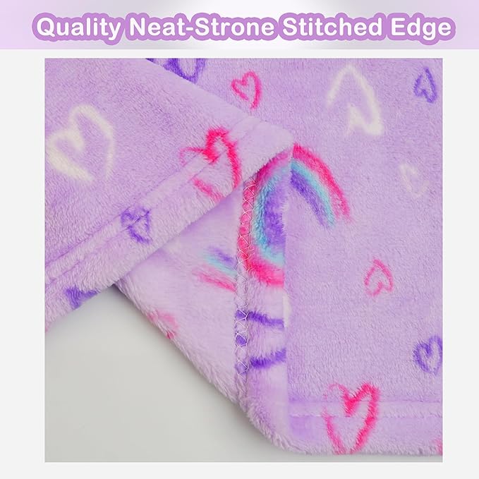 Softan Rainbow Blanket for for Girls, Soft Cozy Flannel Kids Throw Blanket for Boys and Girls, Cute Kids Blanket for Sofa Couch Bed, Christmas Birthday Gift, 50x60 Inches