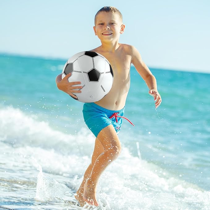 durony 12 Pieces Soccer Beach Ball 11 Inch Inflatable Soccer Bouncing Sports Ball Bouncy Toy Favors for Birthday Party Summer Beach Pool Games Decorations