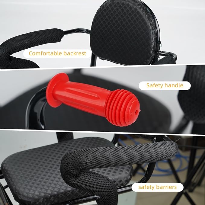 2025 New Rear Child BikeSeat, Adiustable BackrestRear Bike Seat, Foldableand Rotatable RearMounted Child Bike Seat Child Rear Seat with ThickBackrest, Suitable for MostBicycle