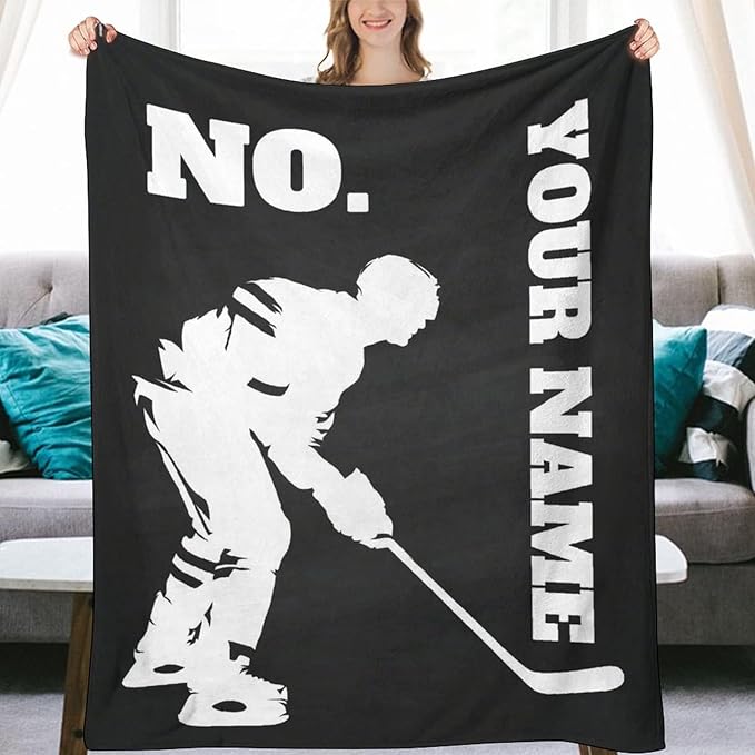 Kids Blankets for Girls - Hockey Gifts - Boys Blanket for Team Player - 30"x40" Soft Fleece Throws for Couch, Office