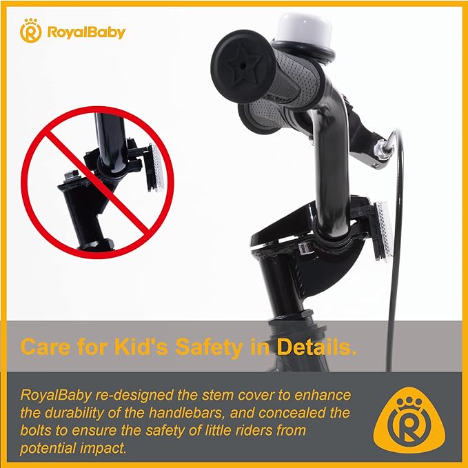 RoyalBaby Kids Bike EZ Balance to Pedal Dual Handbrake Toddlers Boys Girls Bicycle 12-20 Inch for Age 3-10 Years