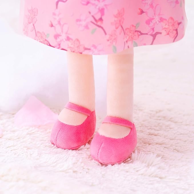 Gloveleya Baby Doll Kids Soft Doll for Kids Plush Toys Chinese Fairy Tale Dolls Toys for Ages 2-4 Peach Fairy