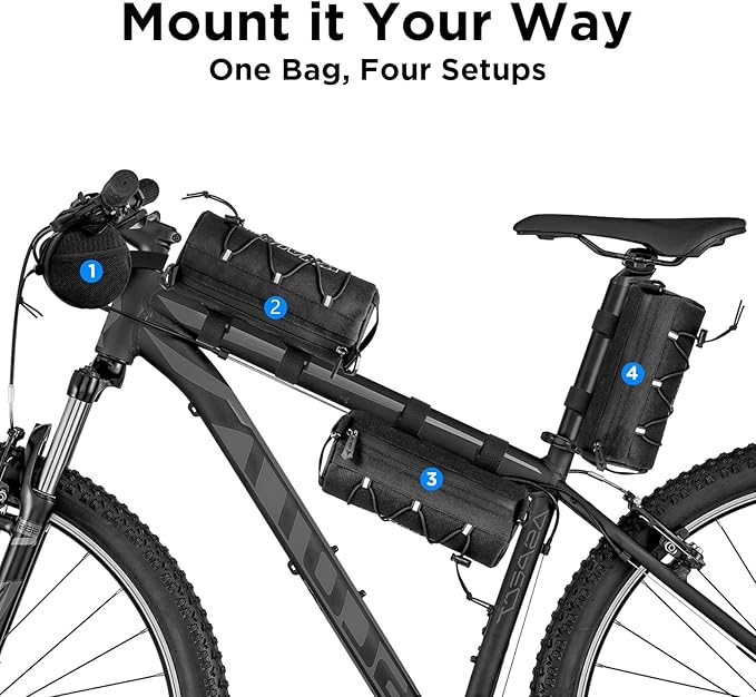 whale fall Bike Handlebar Bag – 2.4L Cycling Front Bag with Elastic Cord & Shoulder Strap, Lightweight Commuter Accessories for Road & Mountain Bikes, Reflective & Water-Resistant Fabric
