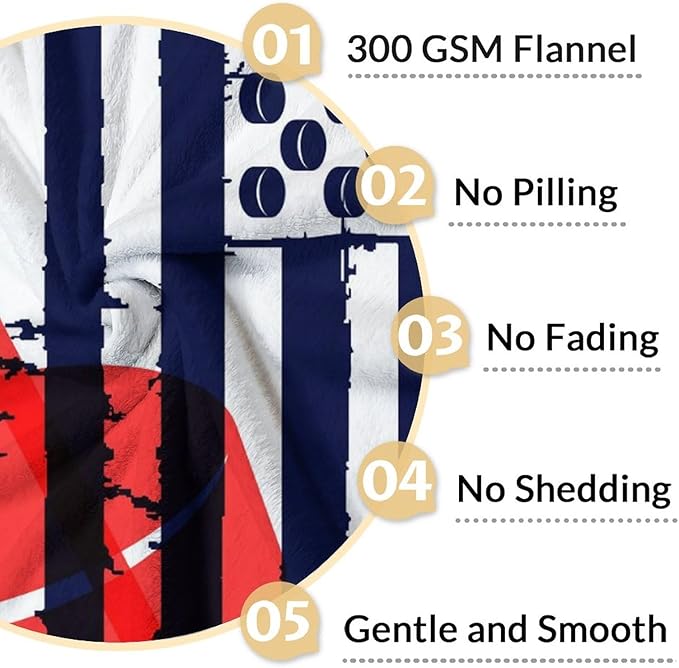 Kids Blankets for Girls - Hockey Gifts - Boys Blanket for Team Player - 60"x80" Soft Fleece Throws for Bed